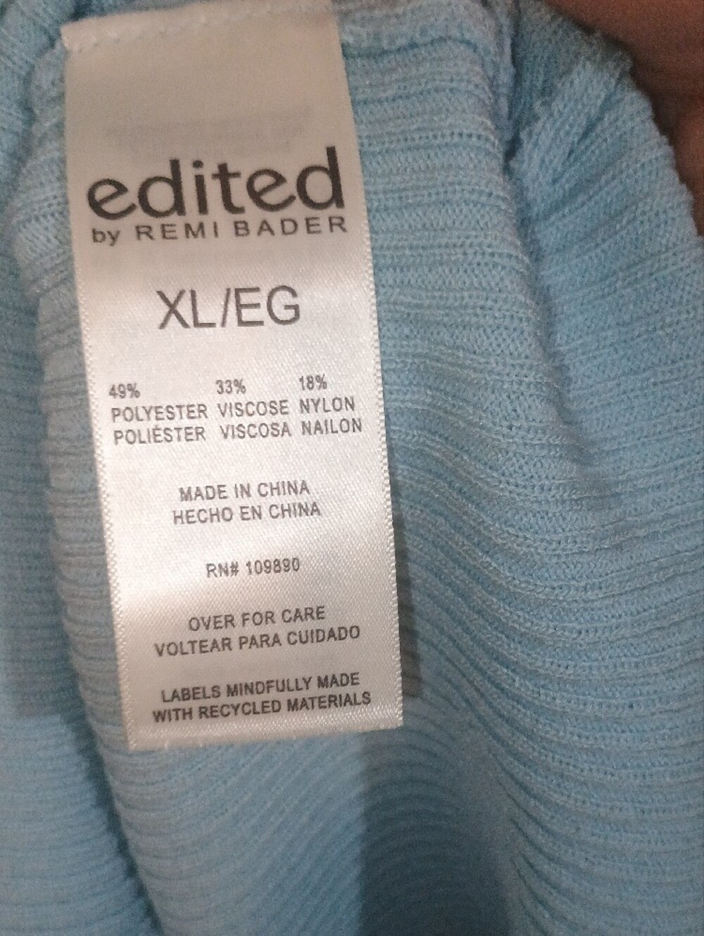 Edited Light Blue Ribbed V-Neck Button Cardigan - Picture 9 of 13